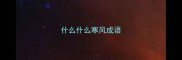 什么什么寒风成语