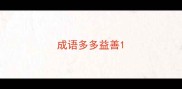 成语多多益善