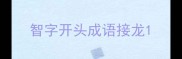 智字开头成语接龙