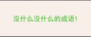 没什么没什么的成语