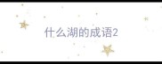 什么湖的成语