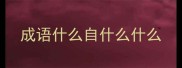 成语什么自什么什么
