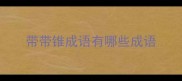 带带锥成语有哪些成语