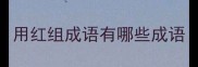 用红组成语有哪些成语