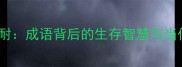 饥渴难耐成语背后的生存智慧与当代启示