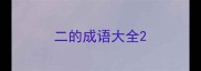 二的成语大全