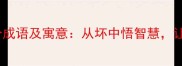 带坏字的10个成语及寓意从坏中悟智慧让教育更深刻