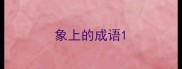 象上的成语