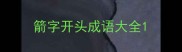 箭字开头成语大全