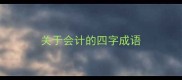 关于会计的四字成语