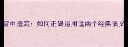 成语百科锦上添花与雪中送炭如何正确运用这两个经典褒义成语提升表达效果