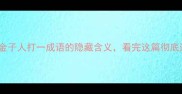 最新金子人打一成语的隐藏含义看完这篇彻底通透