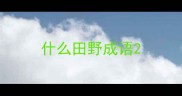 什么田野成语