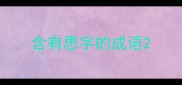 含有思字的成语