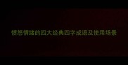 愤怒情绪的四大经典四字成语及使用场景
