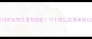 形容心受到伤害的成语有哪些10个常见成语详细及使用场景