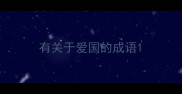 有关于爱国的成语