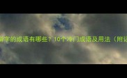末尾带生僻字的成语有哪些10个冷门成语及用法附记忆口诀