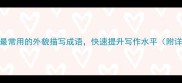 50个最常用的外貌描写成语快速提升写作水平附详细