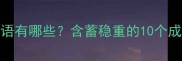 含稳的成语有哪些含蓄稳重的10个成语及用法