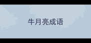 牛月亮成语