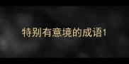 特别有意境的成语