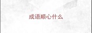 成语顺心什么
