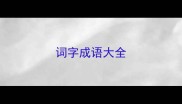 词字成语大全