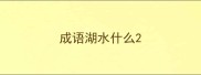 成语湖水什么