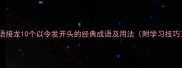 成语接龙10个以令发开头的经典成语及用法附学习技巧