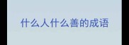 什么人什么善的成语