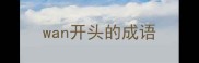 wan开头的成语