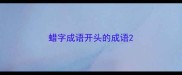 蜡字成语开头的成语