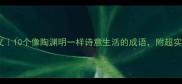 成语同陶之义10个像陶渊明一样诗意生活的成语附超实用记忆法