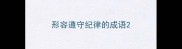 形容遵守纪律的成语