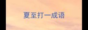 夏至打一成语