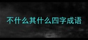 不什么其什么四字成语