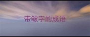 带皱字的成语