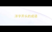 洋字开头的成语