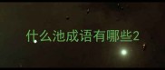 什么池成语有哪些