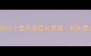 日益的10个常用成语及易错附积累方法