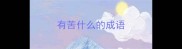 有苦什么的成语