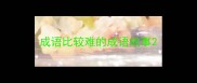 成语比较难的成语故事