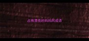 占有漂亮的妈妈阿成语