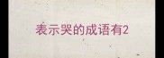 表示哭的成语有