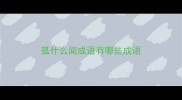 孤什么闻成语有哪些成语