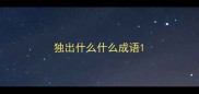 独出什么什么成语