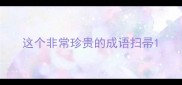 这个非常珍贵的成语扫帚