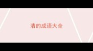 清的成语大全