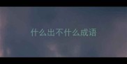 什么出不什么成语
